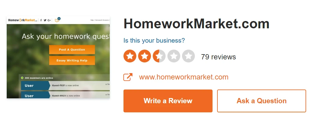 HomeworkMarket SiteJabber reviews